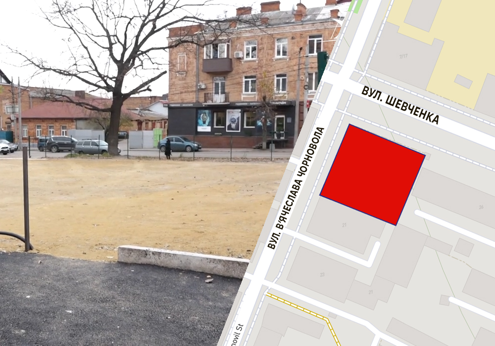 Фото паркінгу та ділянка на карті