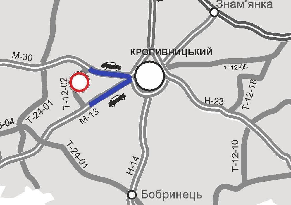 Картосхема з позначеним переїздом