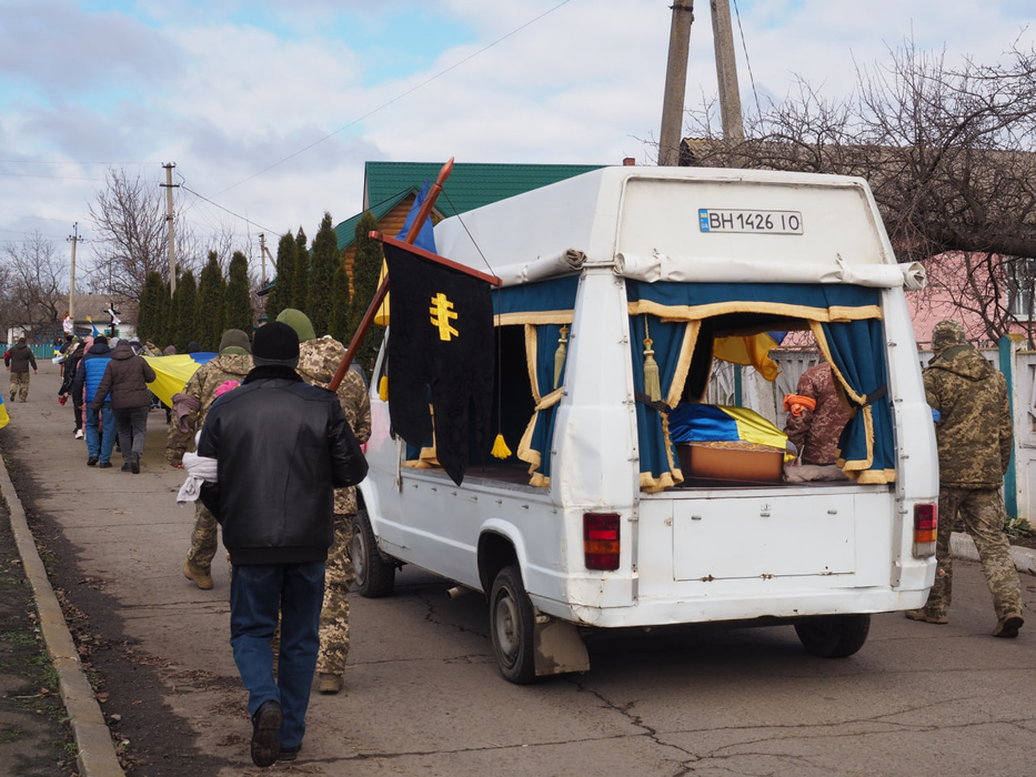 Поховальна процесія на прощанні з Василем Гулею