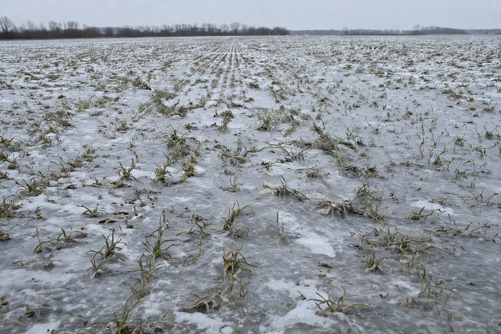фото поля замерзлого