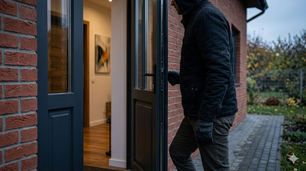 Чоловік заходить до будинка