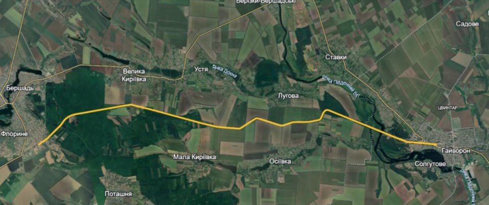 Гайворон-Бершадь. Фото: Google Earth