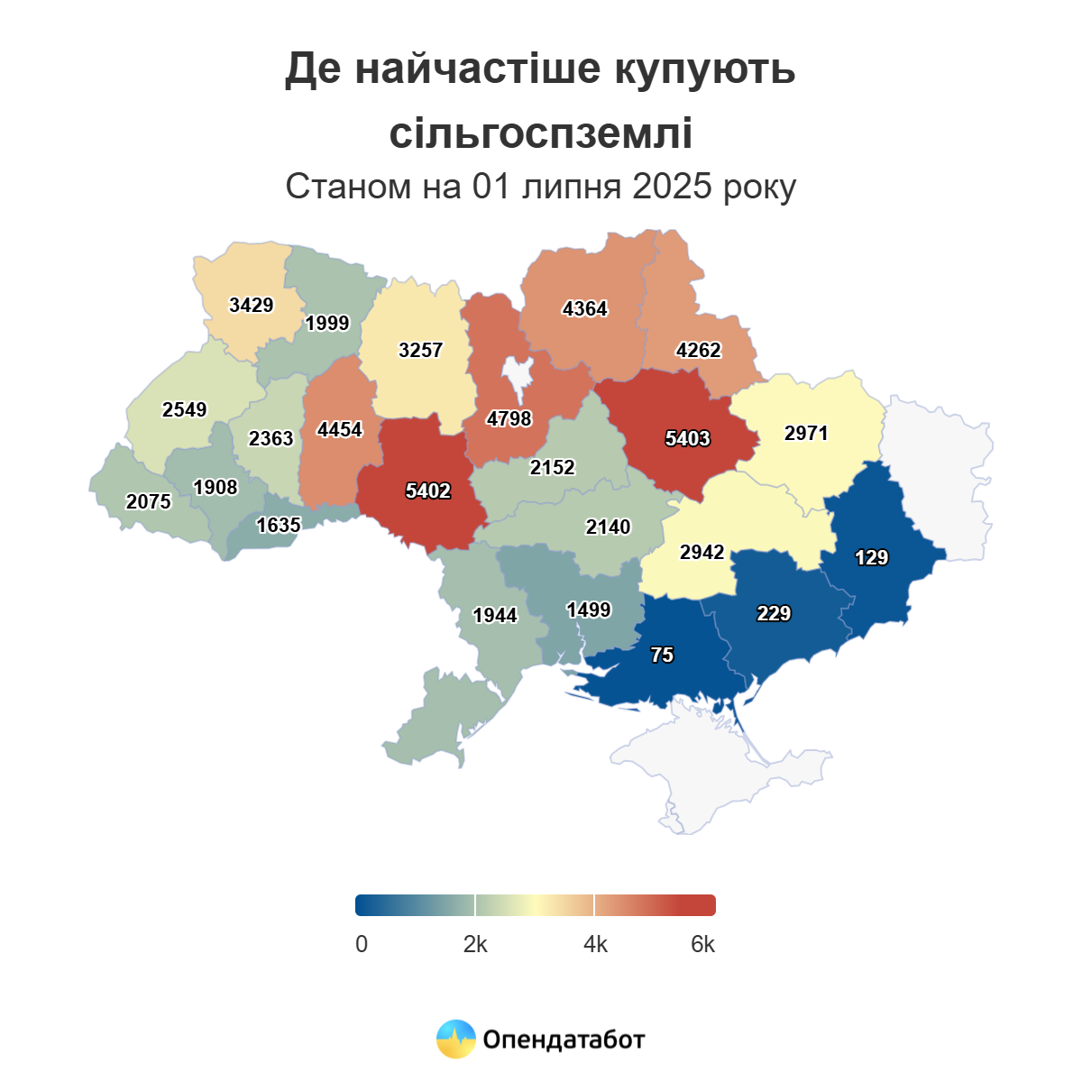 Де найчастіше купують сільгоспземлі станом на 1 липня 2025 року