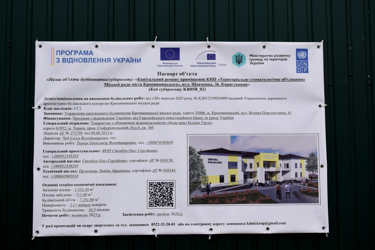 Міське стоматологічне об’єднання реконструюють у Кропивницькому