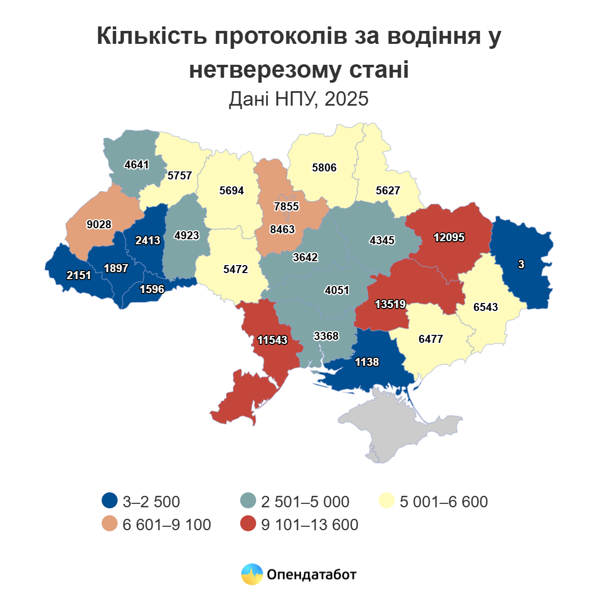 Понад чотири тисячі протоколів за нетверезе водіння склали на Кіровоградщині торік