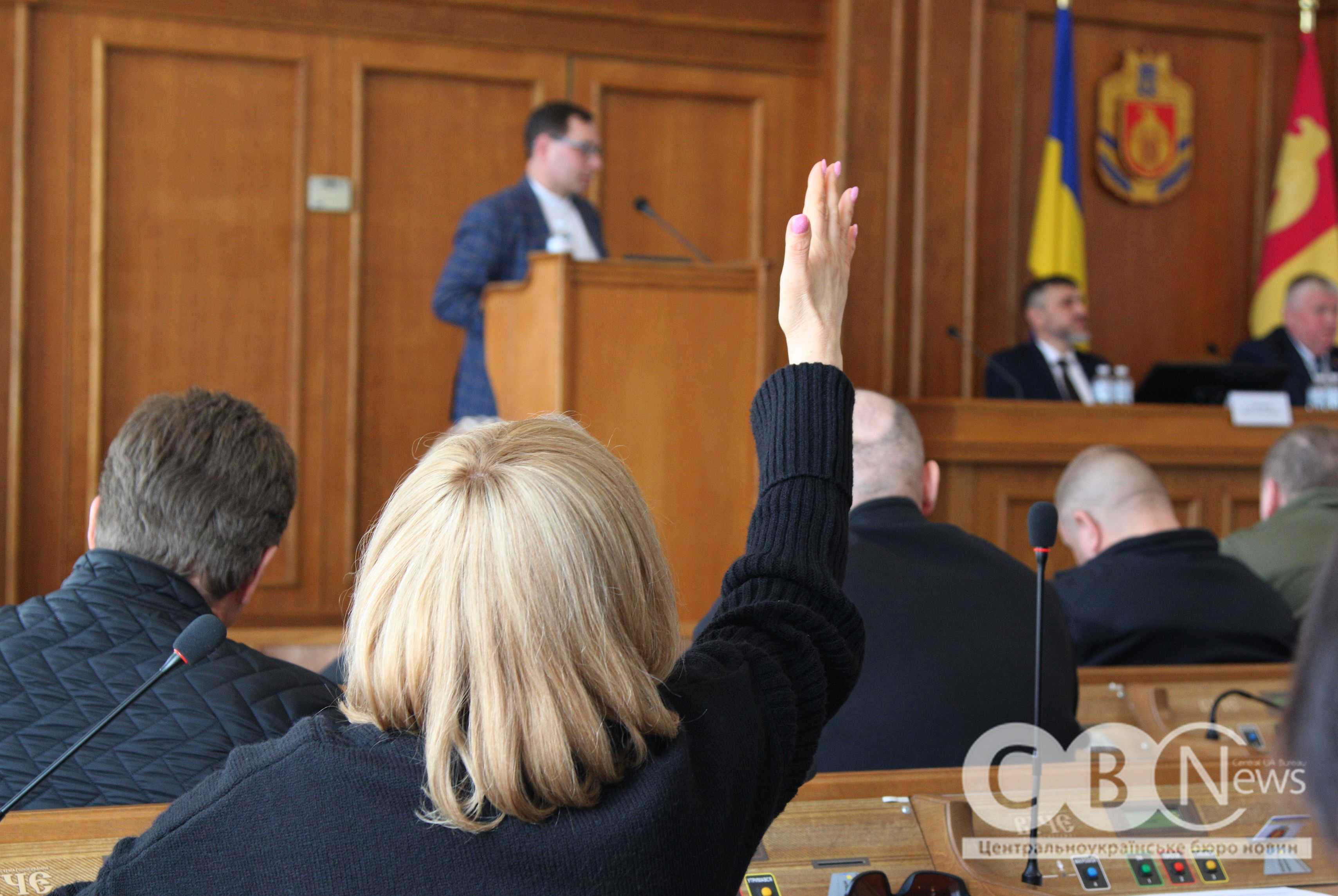 Депутатка підіймає руку