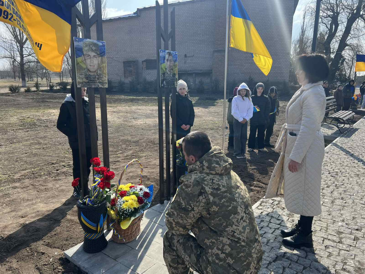 Портрети загиблих воїнів із Добрянки на нововідкритій Алеї пам'яті