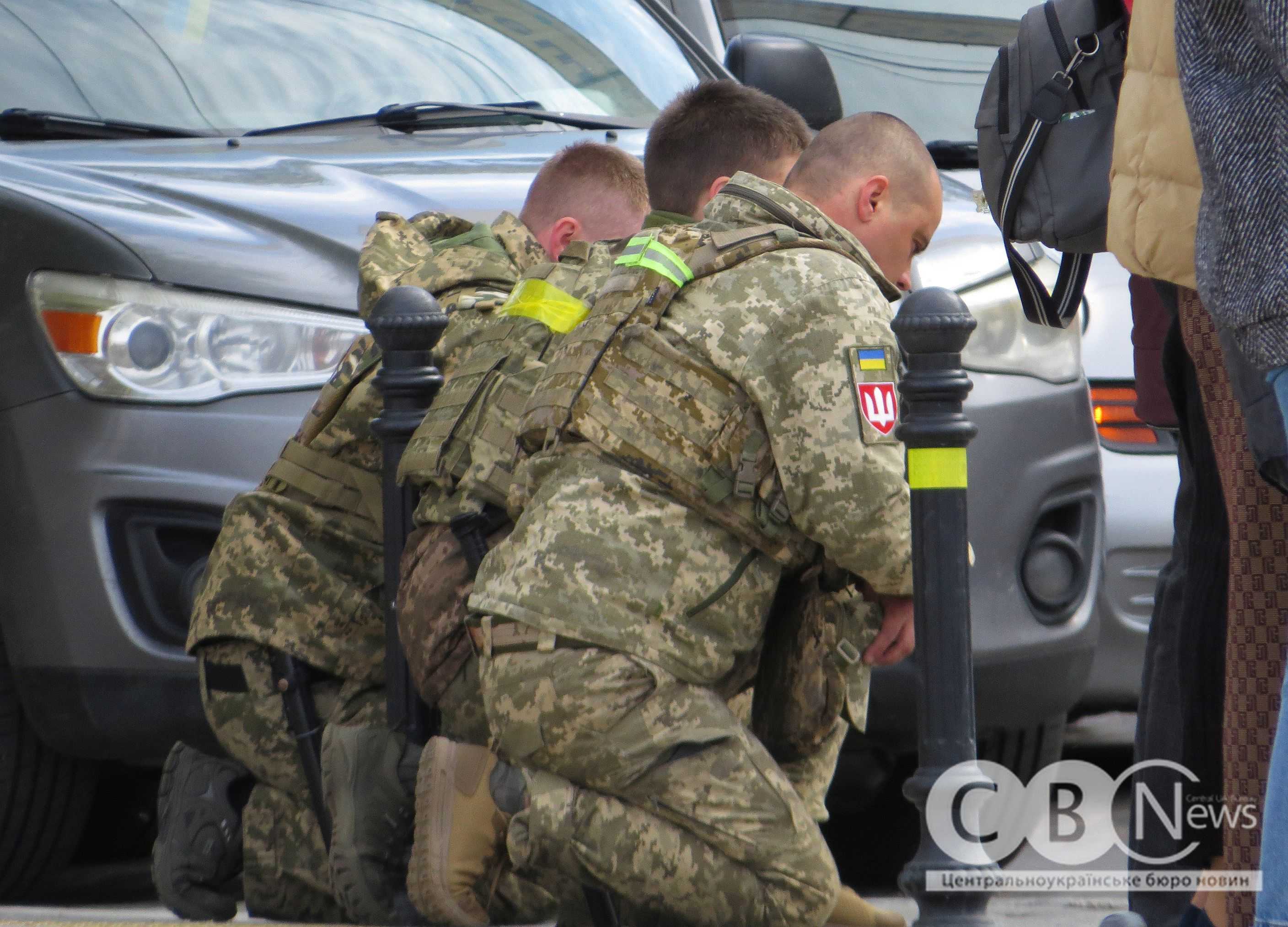 Військові ВСП під час прощання із загиблими військовими у Кропивнцькому