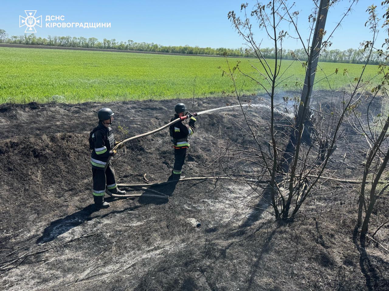 Пожежі на майже 10 гектарах гасили на Кіровоградщині